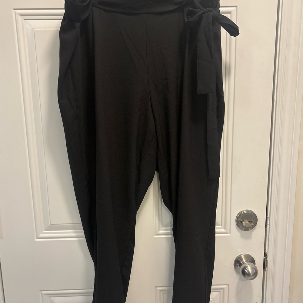 Torrid Black Tapered Trousers with Drawstring Waist